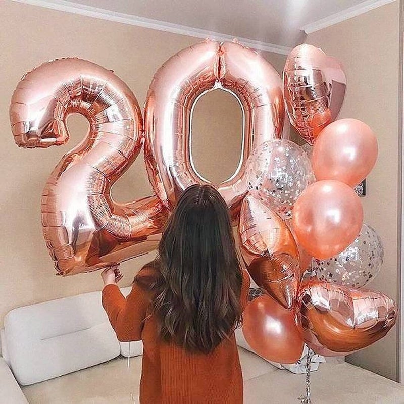 DelightBox 40 Inch Rose Gold Jumbo 1 Number Balloons Huge Giant Balloons Foil Mylar Number Balloons for Birthday Party,Wedding, Bridal Shower Engagement Photo Shoot, Anniversary (Rose Gold,Number 1) - Image 5